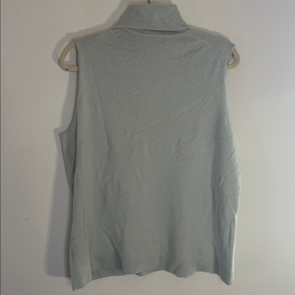 Dana Buchman 100% Cashmere Sleeveless Turtleneck Sweater Light Blue Women’s - Picture 7 of 14